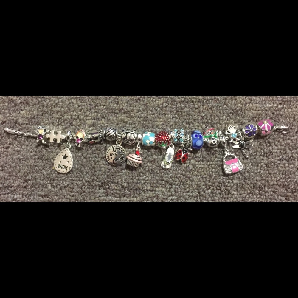 Stainless steel charm bracelet
